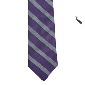 Brooks Brothers Purple Gray  Striped Woven Classic‎ Pointed Tie Men's One Size